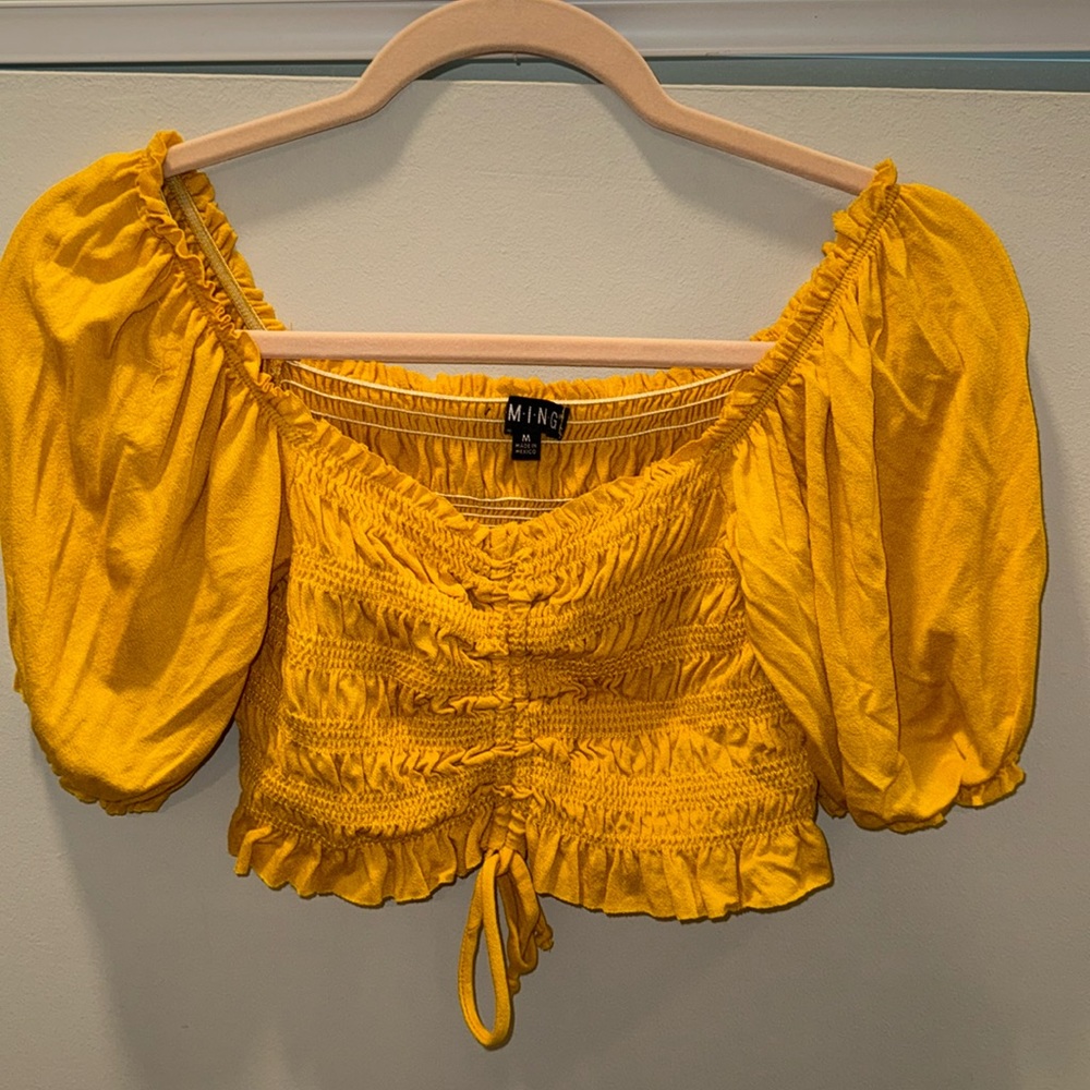 Yellow cropped top